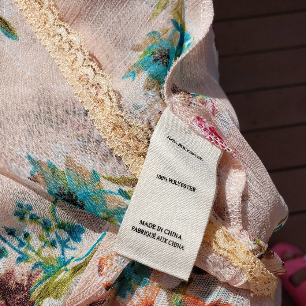 Tank Floral Pink Blush Sleeveless Sharkbite Cami Sz S STEVE MADDEN - Picture 10 of 10